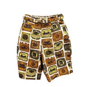 Pantomaker New York Women's Vintage 1960s Historical Print Shorts Belt
